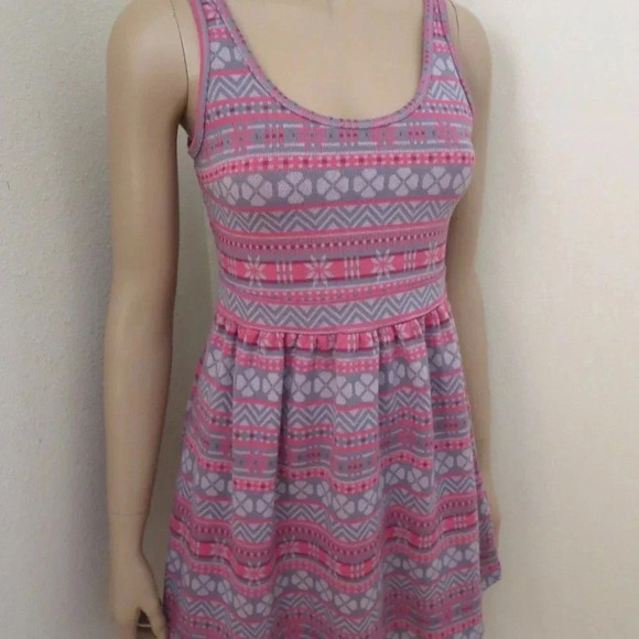 Hollister Patterned Mini Dress Size Small Purple - Picture 3 of 5